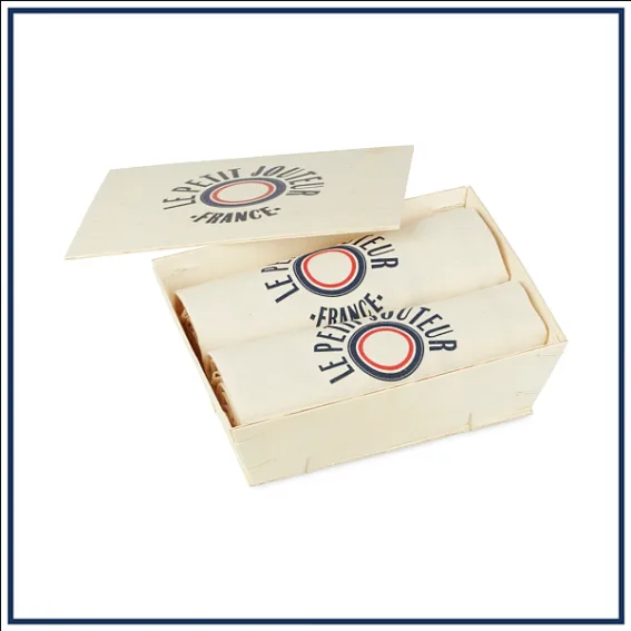 2 Torchons 100% Coton — Coffret Bois