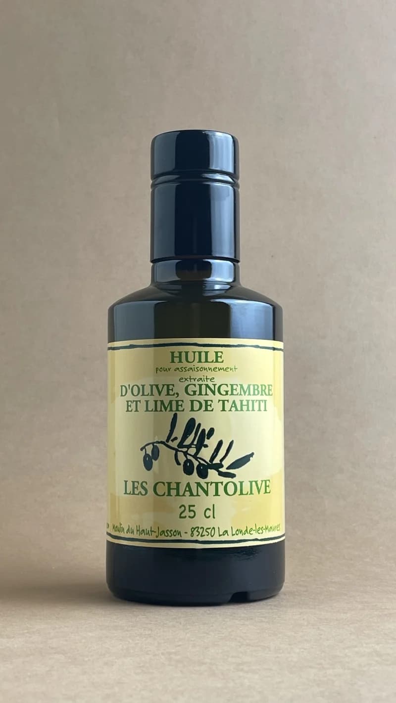 Huile extraite d'olives, Gingembre et Lime de Tahiti (0,25l)
