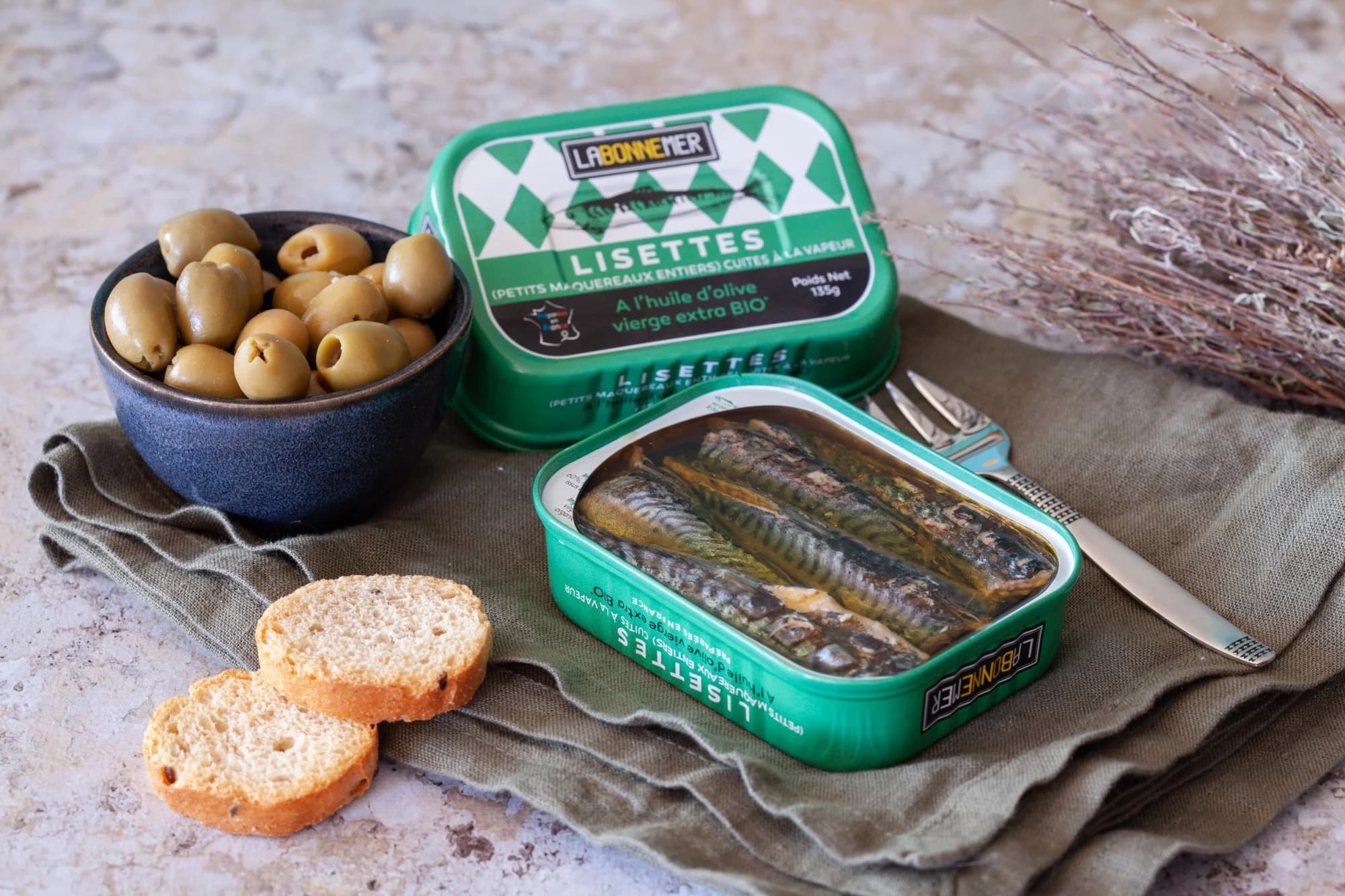 Lisettes à l'huile d'olive vierge extra Bio — 135 g — La Bonne Mer